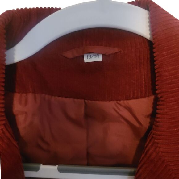 Corduroy Blazer Jacket Burgundy vintage - Picture 5 of 8